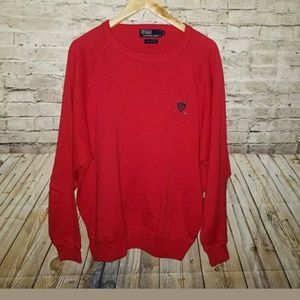 Polo Ralph Lauren Red 100% Cotton Crest Sweater XL